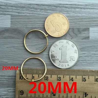 Unisex Clip-On Earrings – Invisible No-Piercing Spring Ear Cuffs, Small Circle Gold/Silver/Black Plated Jewelry for Women & Men