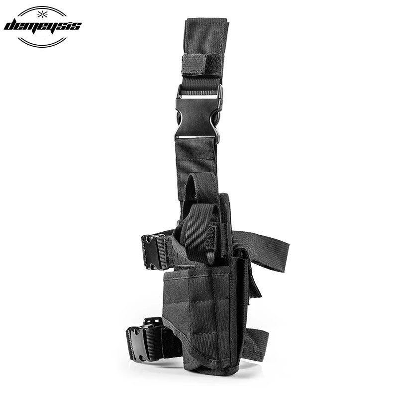 Universal Drop Leg Gun Holster - Right-Handed Tactical Thigh Pistol Bag & Pouch for All Handguns
