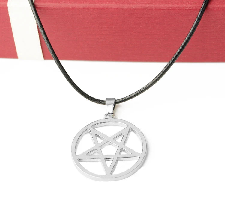 Fashion Black Butler Pentacle Necklace - Pentagram Lucifer Satan Logo Pendant for Men & Women