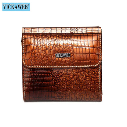 VICKAWEB Mini Women’s Wallet — Genuine Leather Alligator Hasp Short Purse, Fashion Small Wallet for Women 209