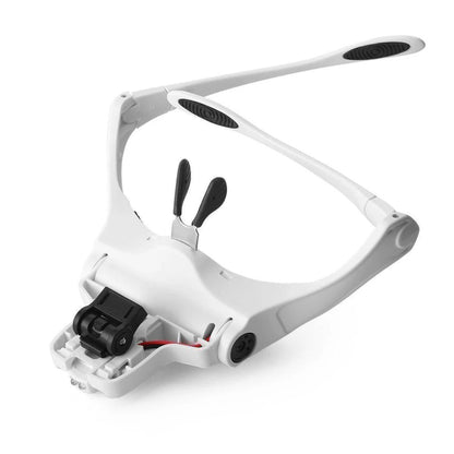 Magnifying Glasses with LED Light - Head Loupe Jeweler Headband Magnifier, Optical Glass Tool for Repair & Reading