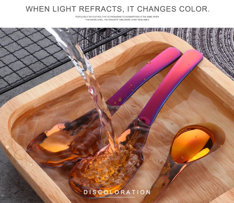 High-Quality 304 Stainless Steel Spoon Set – 3 Sizes, Gold Finish for Rice, Soup, Kids, Ice Cream & Dessert Kitchen Tableware