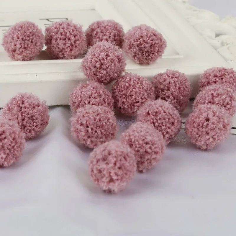 10Pcs Soft Pompom Balls 15/20mm - Fluffy Plush Craft Furballs for DIY Sewing, Home Decor & Christmas Tree Decoration