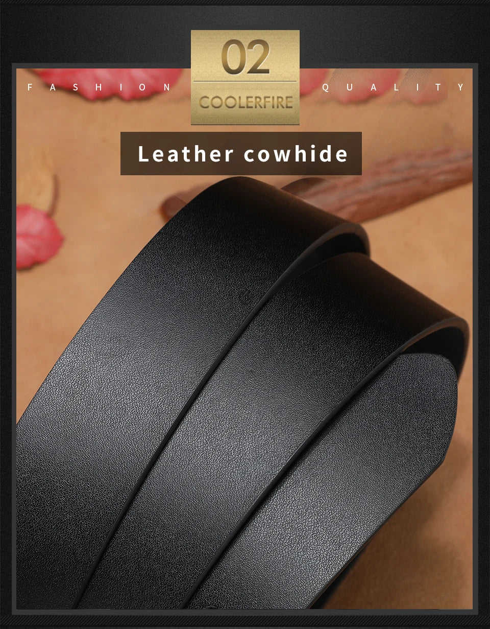 Men's High-Quality Genuine Leather Belt – Luxury Designer Cowskin Fashion Strap for Jeans & Cowboy Style
