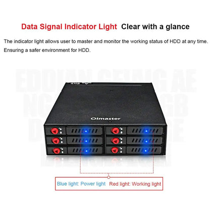 6-Bay & 4-Bay 2.5-inch SATA SSD/HDD Hot Swap Mobile Rack – Data Storage Enclosure for 5.25" Drive Bay