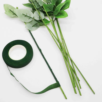 Floral Green Tapes - 12mm*45m/ROLL Tape for Corsages, Buttonhole, Artificial Flower Stamen Wrap, Florist Green Stretchy Tape