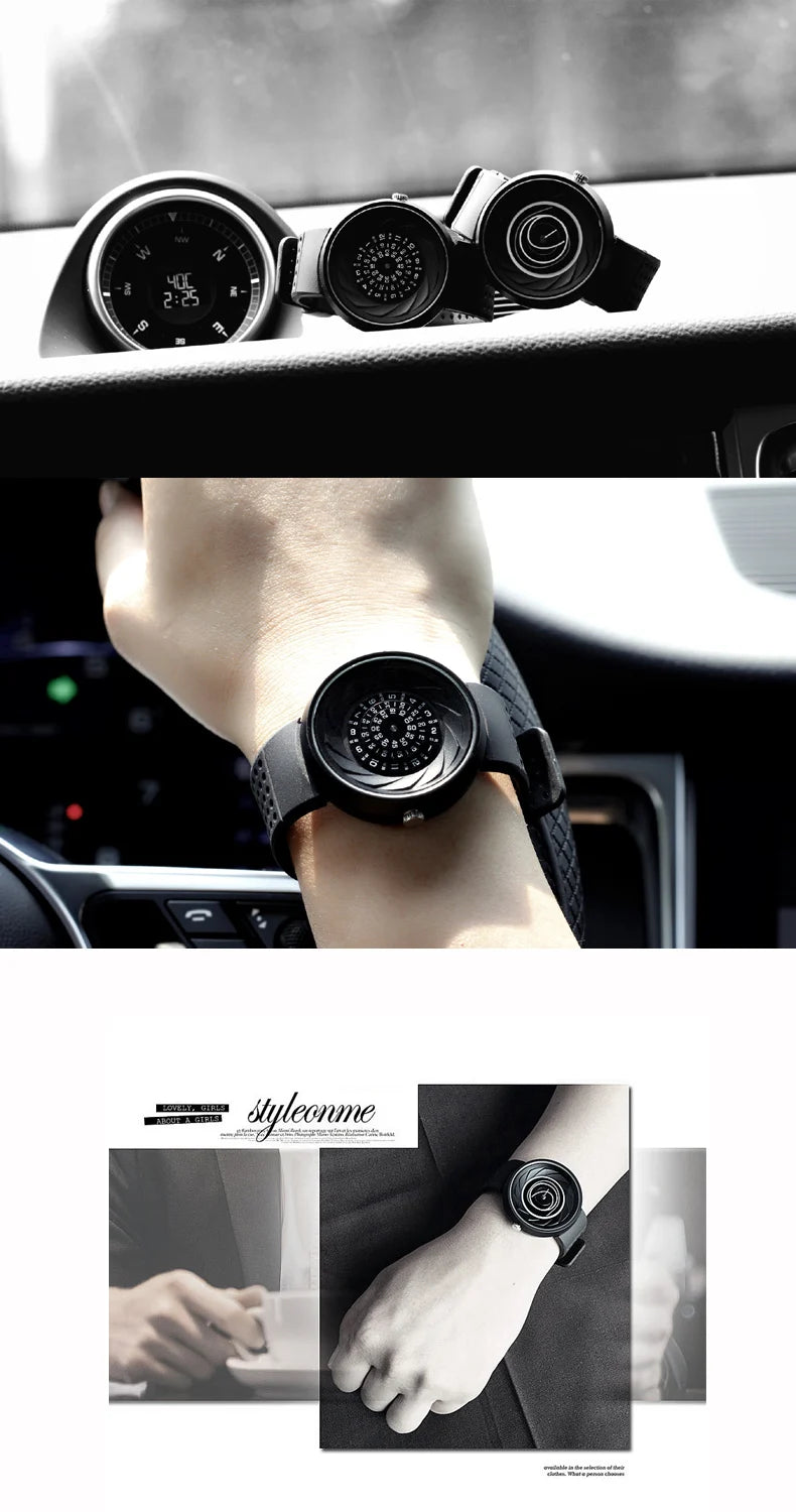 2023 Enmex Men’s Creative Industrial Quartz Watch — Digital Design Light Sports Fashion Wristwatch