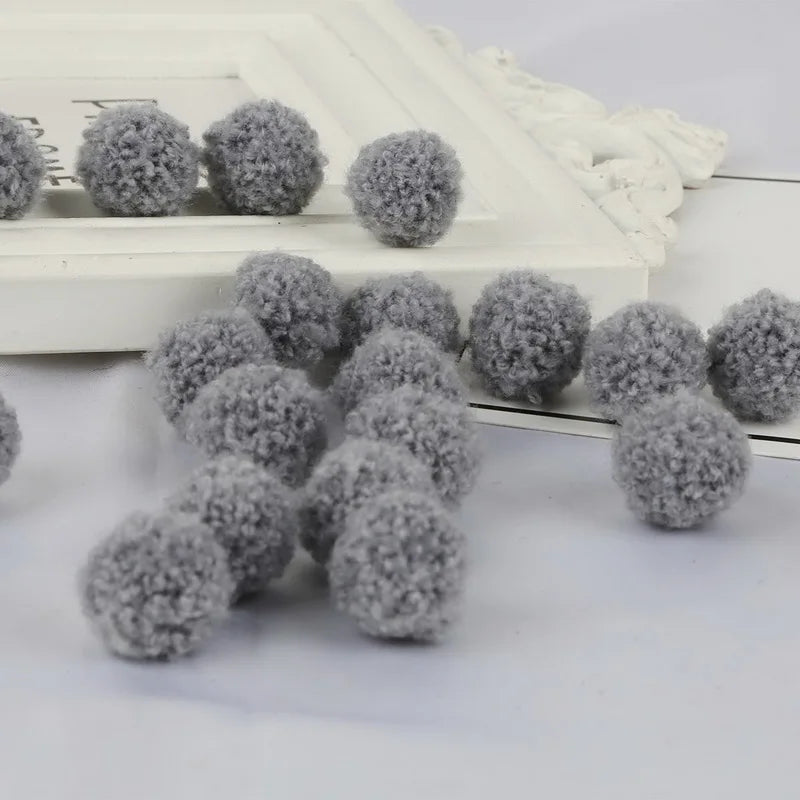 10Pcs Soft Pompom Balls 15/20mm - Fluffy Plush Craft Furballs for DIY Sewing, Home Decor & Christmas Tree Decoration