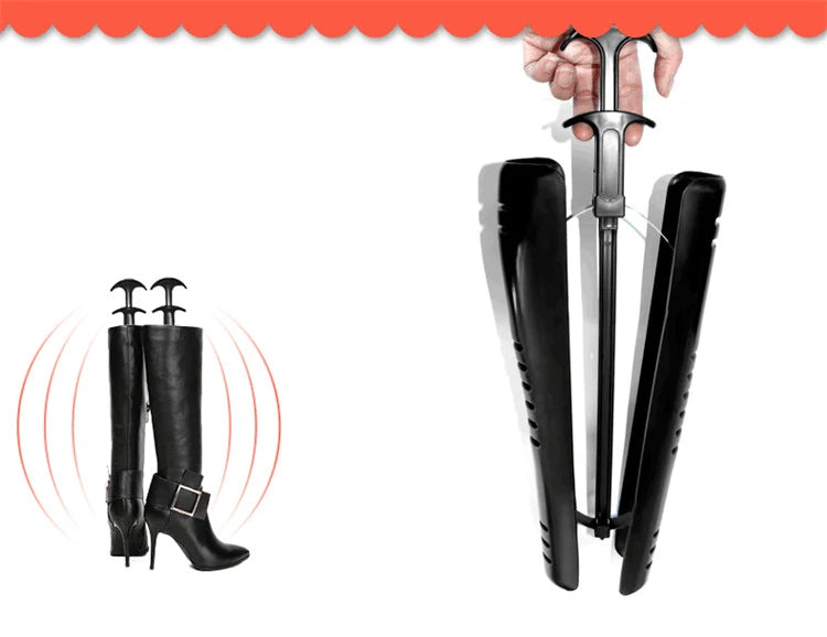 2 Pcs Black Boot Shapers | Practical Long Boot Supporters, Stretcher & Creative Home Storage Holder Hangers