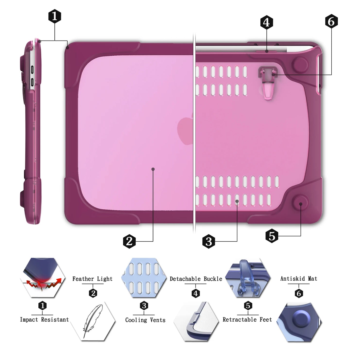 2022-2021 MacBook Pro & Air Case – Stand Cover for 13, 14, 15, 16 inch Models A2485 M1 M2