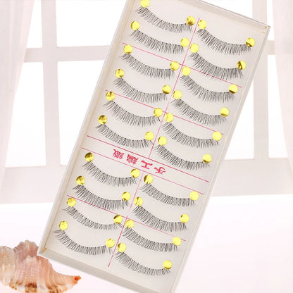 10 Pairs Handmade Natural Long False Eyelashes – Lightweight Dramatic Fake Lashes #217