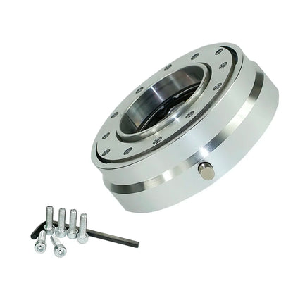Thin 6 Hole Steering Wheel Quick Release Hub Adapter Kit - Snap Off Boss in Multiple Colors (Silver/Blue/Red/Black)