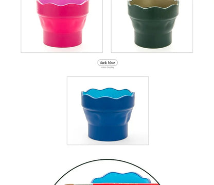 Faber Castell Portable Watercolor Paint Washing Bucket – Scalable Telescopic Folding Brush Washer Cup