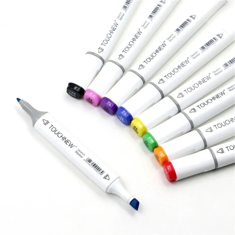 TOUCHNEW Alcohol Sketch Markers - Dual Tip Brush Pens for Manga Drawing & Art Supplies