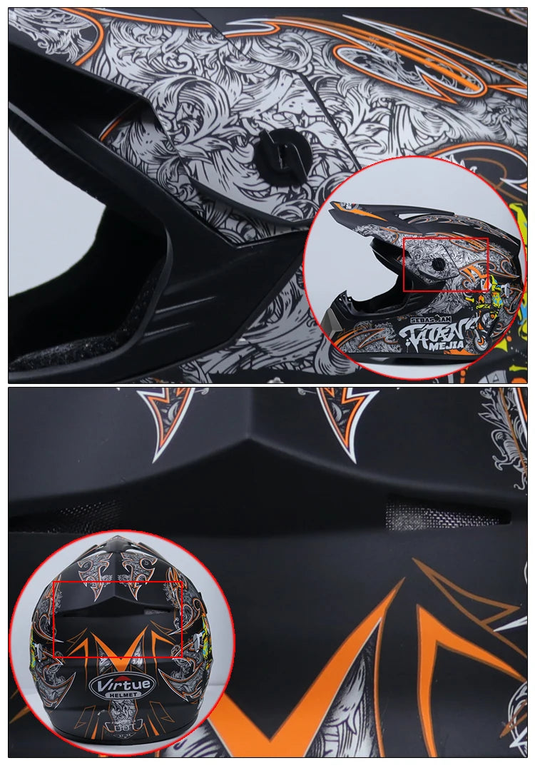 Safety Motocross Helmet for Kids - DOT Approved ATV Cross Bicycle Downhill Capacete, Unisex, Lightweight ABS 1KG