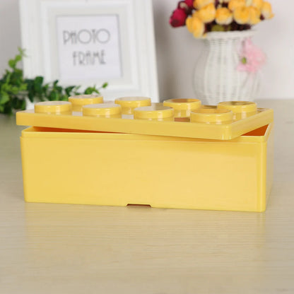 Creative Building Block Storage Box – Stackable Space-Saving Plastic Organizer for Desktop & Office Supplies