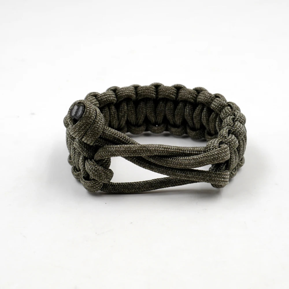 Adjustable Survival 550 Paracord Bracelet - Emergency Parachute Cord, Ideal for Camping, Hiking & Outdoor Adventures