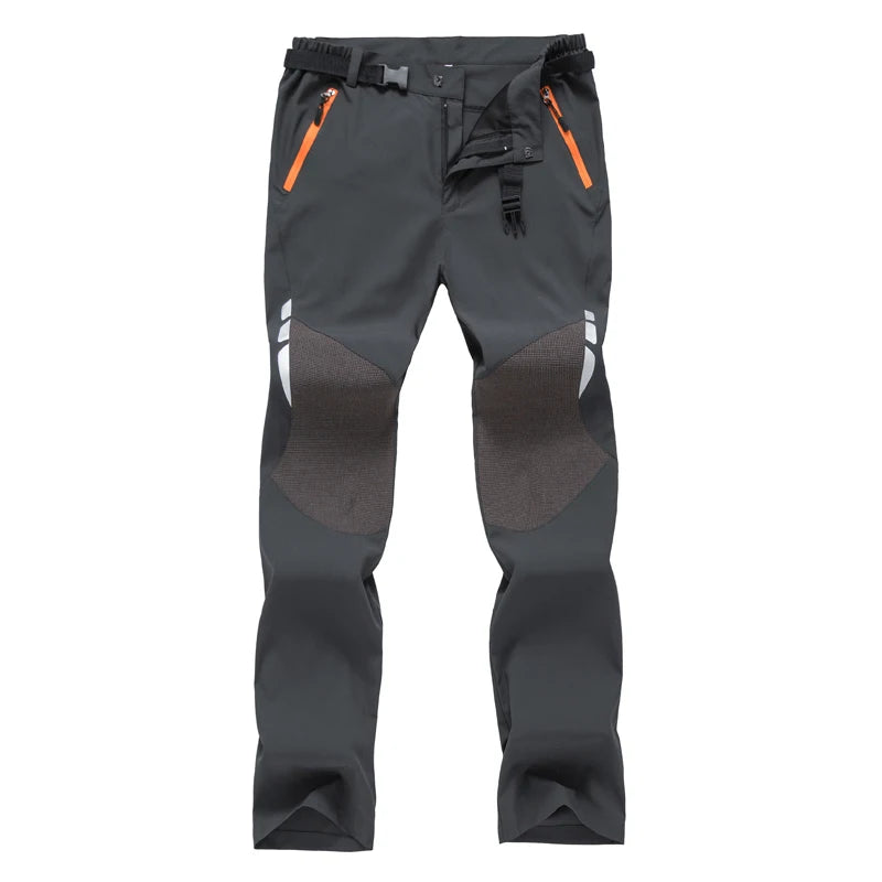 Men’s Reflective Summer Hiking Pants – Lightweight, Breathable, Quick-Dry Outdoor Trekking & Mountain Climbing Trousers with Belt