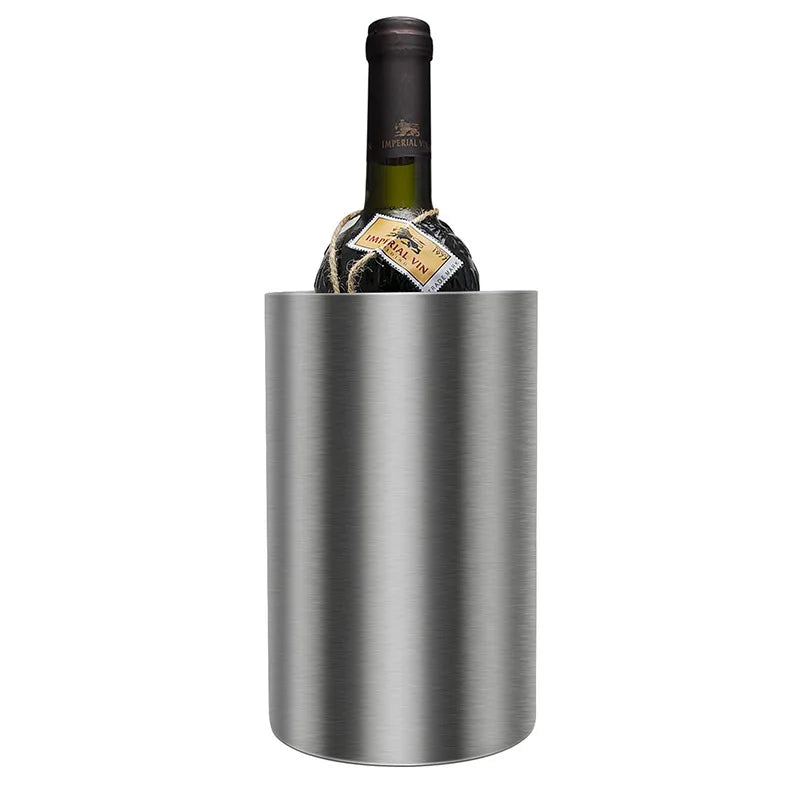 UPORS Stainless Steel Wine Cooler Bucket – Double Wall Bottle Holder for Champagne, Beer & Ice, Bar Chiller Tool