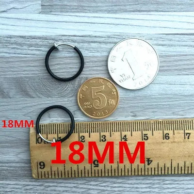 Unisex Clip-On Earrings – Invisible No-Piercing Spring Ear Cuffs, Small Circle Gold/Silver/Black Plated Jewelry for Women & Men