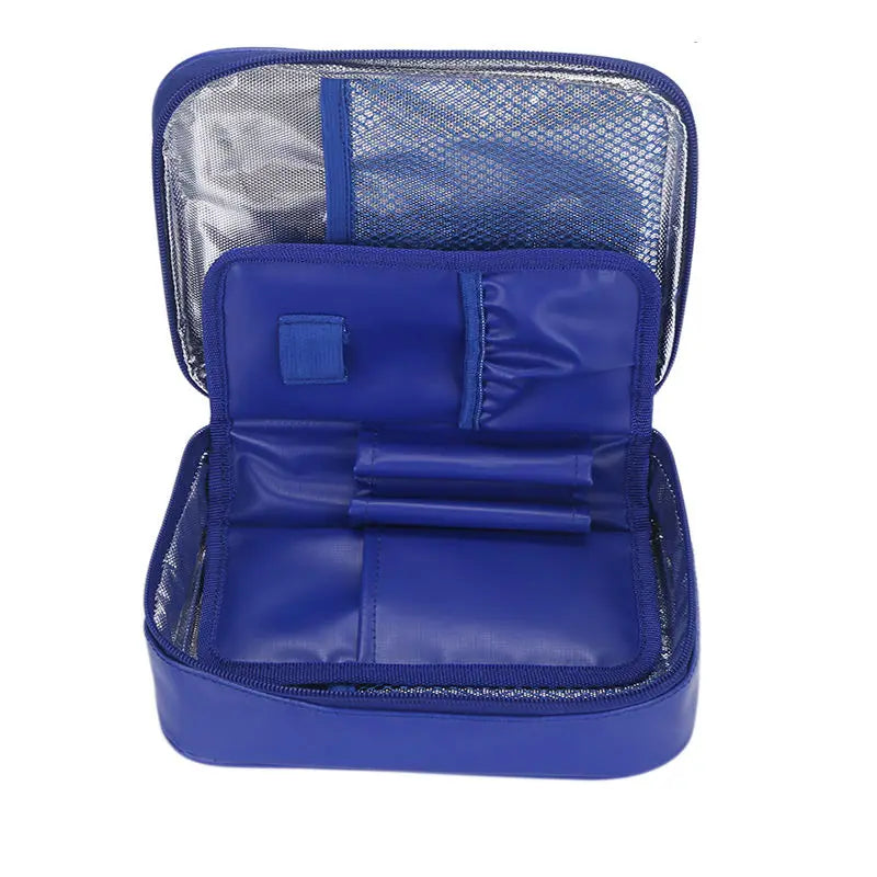Portable Insulin Cooler Bag – Medium Size Insulated Diabetic Travel Case with Aluminum Foil & Nylon Fabric Ice Storage Protection Bag