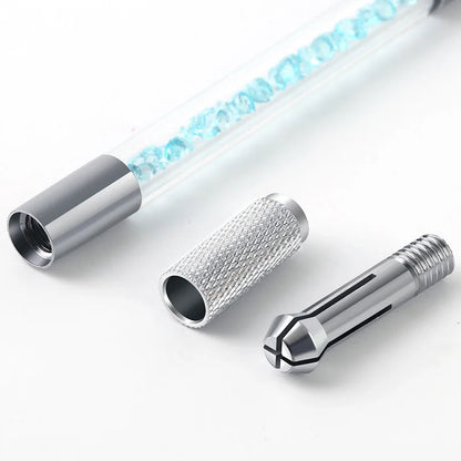 Manual Double-Ended Crystal Acrylic Microblading Pen – Permanent Makeup Eyebrow Tattoo Tool for Flat & Round Needles