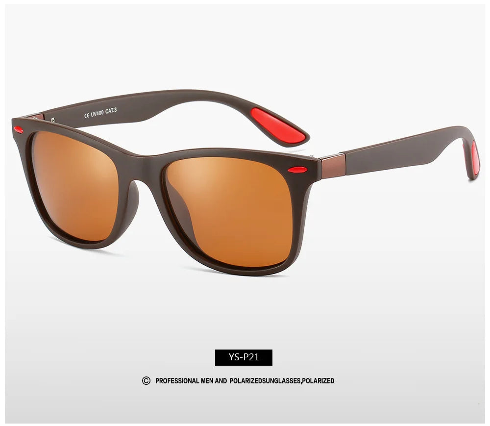 Classic Polarized Sunglasses – Unisex Square Frame Driving & Fishing UV400 Eyewear