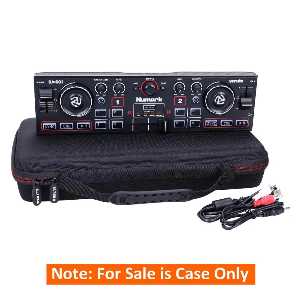 LTGEM EVA Waterproof Hard Carrying Case for Numark DJ2GO2 Pocket DJ Controller – Shockproof Travel Storage Protection Bag