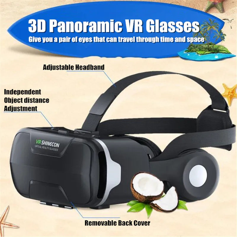 Blu-Ray VR Glasses – HD IMAX 3D Virtual Reality Headset with Huge Screen, Google Cardboard, Phone & Game Joystick Support
