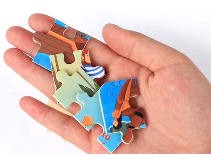20-Piece Wooden Puzzle Set — Cartoon Animals, Cars, Letters & Numbers Educational Jigsaw Toys for Kids