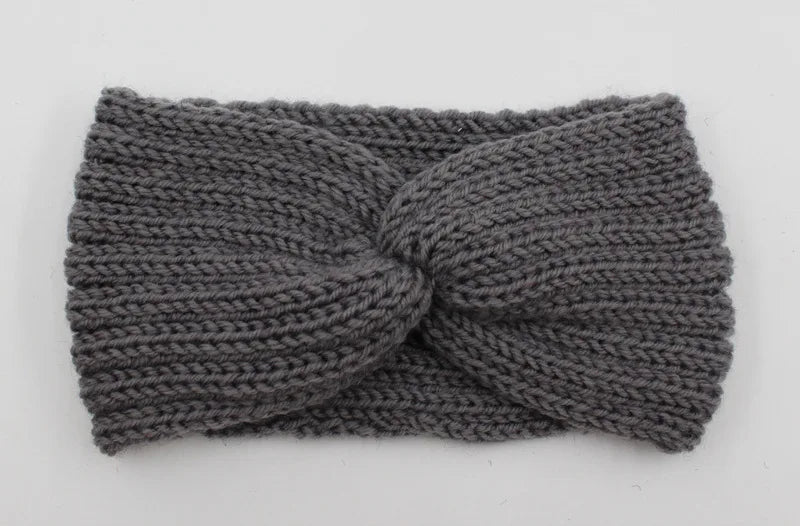 Women's Solid Color Knitted Headband – Elastic Twisted Turban Headwrap, Winter Hair Band for Girls, Fashion Hair Accessories
