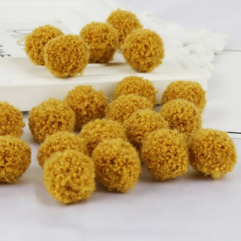10Pcs Soft Pompom Balls 15/20mm - Fluffy Plush Craft Furballs for DIY Sewing, Home Decor & Christmas Tree Decoration