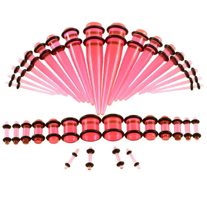 36PCS Acrylic Ear Gauge Stretching Kit – Mixed Color Tapers & Plugs, Flesh Tunnel Body Piercing Jewelry 14G-00G