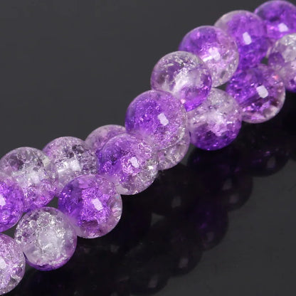 Crystal Glass Crackle Beads - 4/6/8/10mm Round Spacer Charm Beads for DIY Jewelry Making