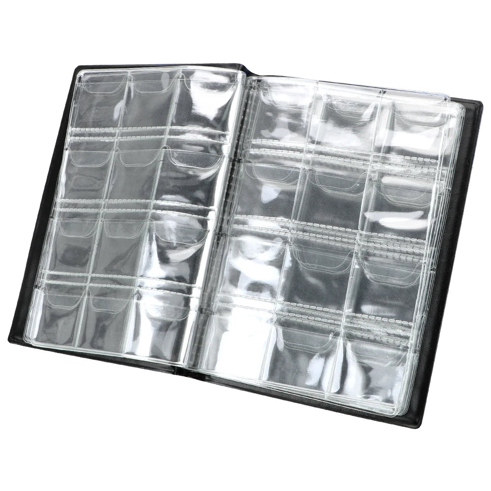 NICEYARD PU Leather Coins Collection Album - 120/60 Pockets Money Organizer Storage Book with PVC Film