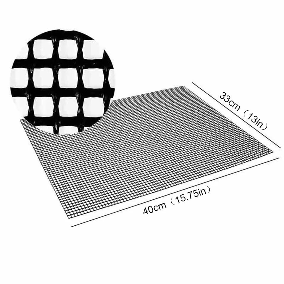 3-Pack Non-Stick Perforated BBQ Grill Mesh Mats — Reusable Heat-Resistant Oven & Baking Sheets for Outdoor Grilling