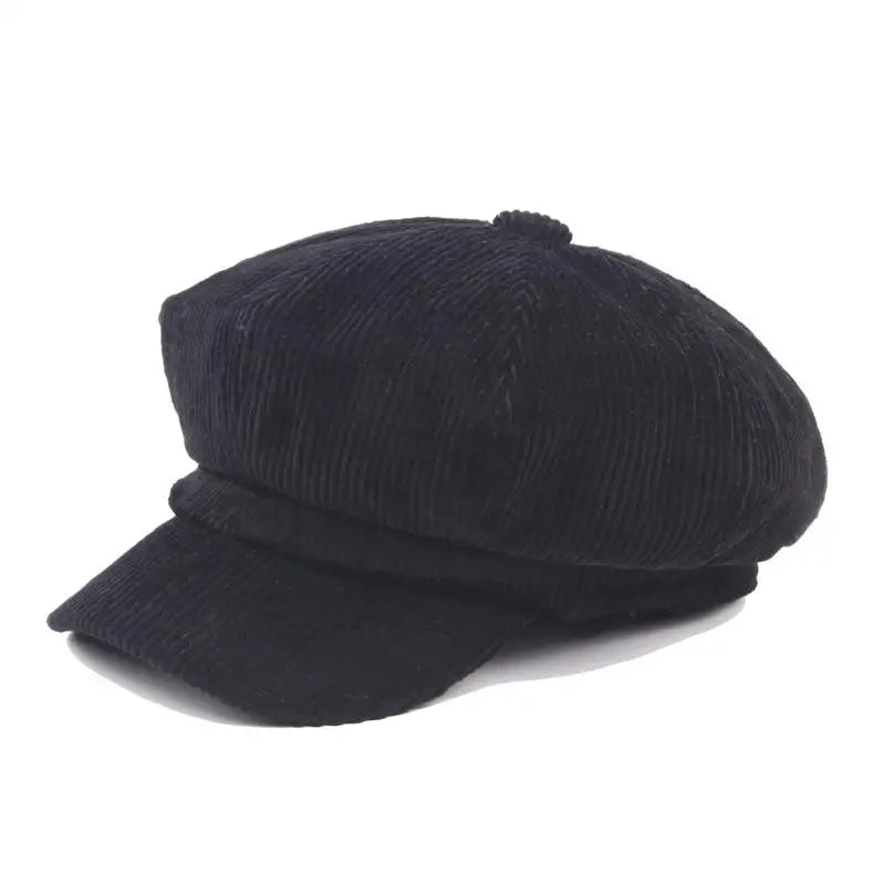 Vintage Newsboy Beret Cap for Women – Autumn Winter Octagonal Painter Hat England Style