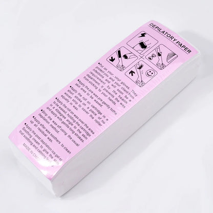100pcs Hair Removal Wax Strip Paper Rolls – High Quality Nonwoven Body Cloth for Smooth Skin