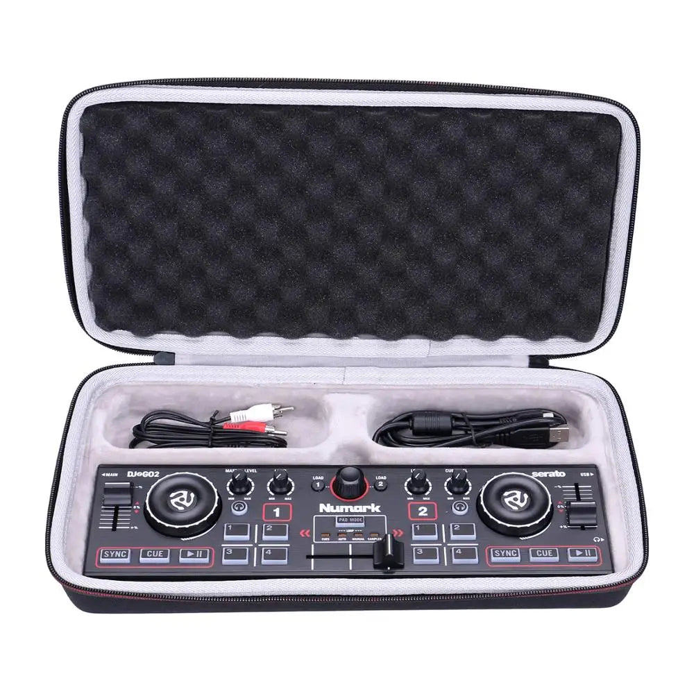 LTGEM EVA Waterproof Hard Carrying Case for Numark DJ2GO2 Pocket DJ Controller – Shockproof Travel Storage Protection Bag
