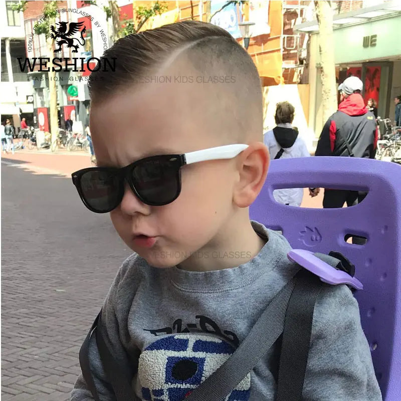 Kids Polarized Sunglasses – Classic Designer UV Protection Eyewear with TAC Lenses & TR90 Flexible Safety Frame for Boys & Girls