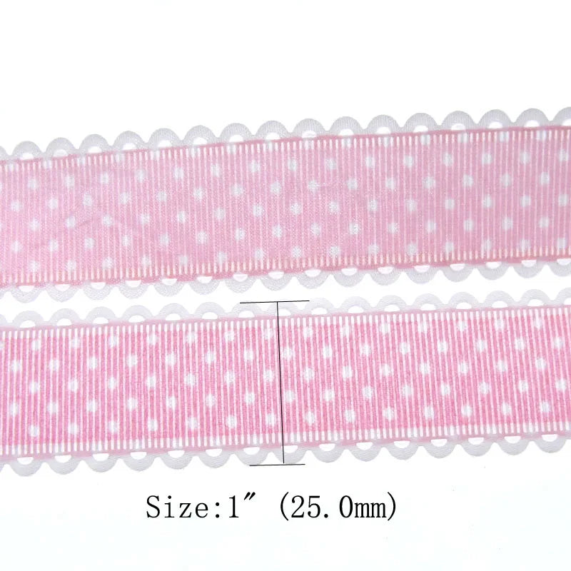 Polka Dot Lace Ribbon Roll - 20 Yards 1 Inch DIY Craft, Gift Wrapping & Scrapbooking Decoration Fabric
