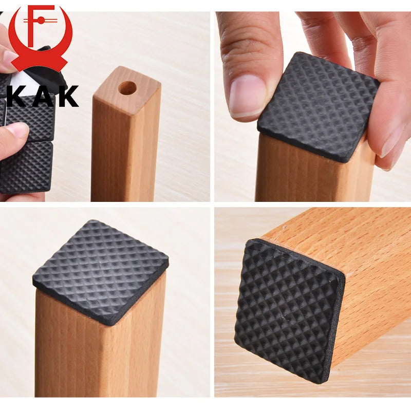 KAK Self-Adhesive Furniture Leg Felt Pads, Anti-Slip Rug Mat Bumper, 1-24PCS Chair Table Protector, Furniture Hardware Damper