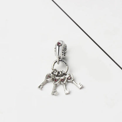 Original Alloy Bead Family Love Heart Pendant Charm - Mom & Dad DIY Jewelry for Pan Bracelets & Necklaces