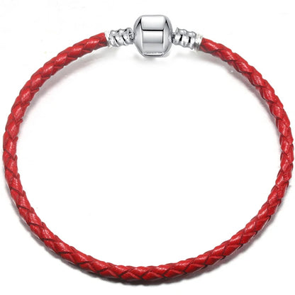 BAOPON 9-Color Leather Charm Bracelet - DIY Chain Jewelry Gift for Women & Girls