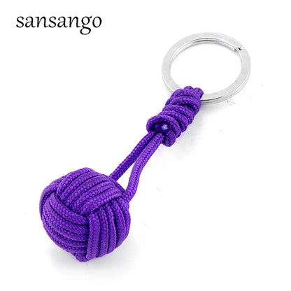 Woven Paracord Lanyard Keychain – Outdoor Survival Tactical Military Parachute Rope with Ball Pendant Keyring