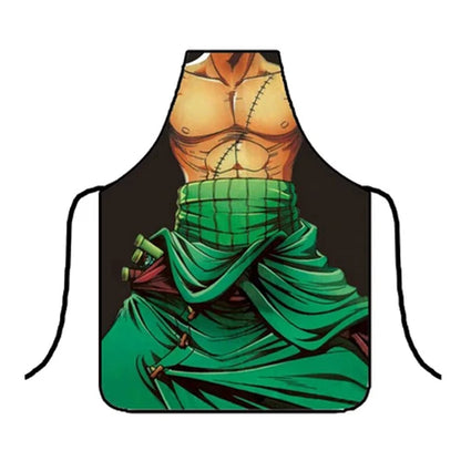 Funny Cartoon Kitchen Apron - Luffy Cooking, Baking & Dinner Party Apron for Adults