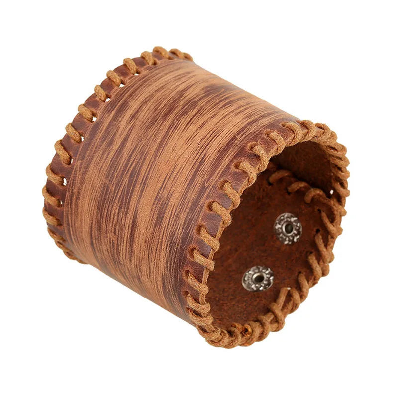 Modyle Vintage Punk Retro Multilayer Leather Bracelet – Handmade Braided Rope Wrap Bangle for Men