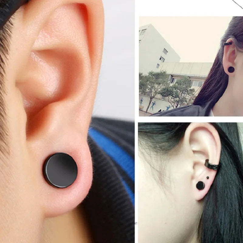 6/8/10/12 mm Magnetic Health Earrings – Popular Non-Piercing Ear Studs for Men, Women, and Kids, Punk Style