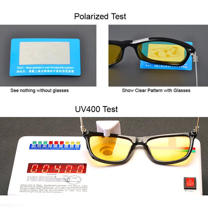 AOWEAR HD Night Vision Glasses – Polarized Yellow Lens Sunglasses for Men, Safe Driving Goggles