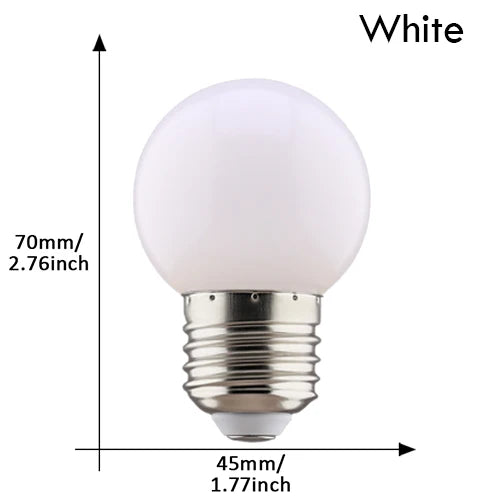 G45 E27 LED Light Bulbs 2-Pack - Colorful 220V Lamps for Christmas, Weddings & Indoor Party Lighting